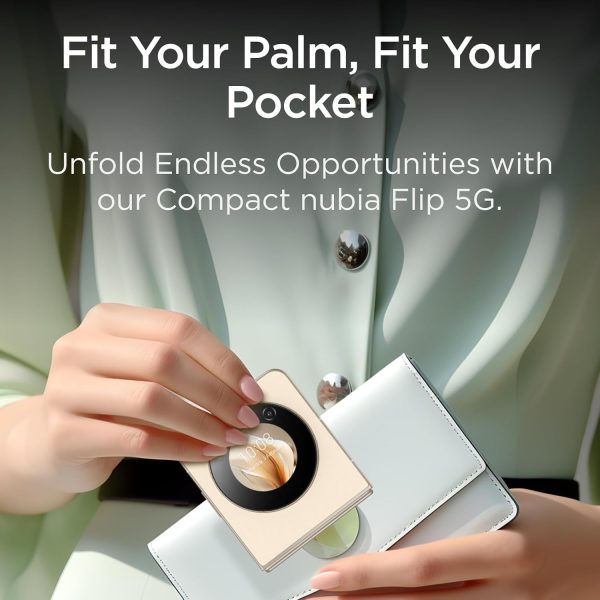 ⁦Nubia Flip 5G (International Version) 256GB + 8GB RAM | 6.9" Dual SIM Factory Unlocked Android 13 Smartphone (Cosmic Black, 256GB + 8GB RAM)⁩ - الصورة ⁦2⁩