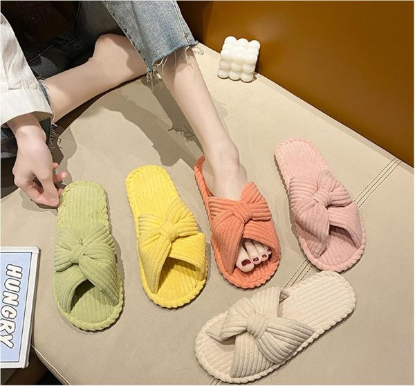 ⁦HAOLIHAO Women's Non-Slip Corduroy Indoor Slippers for Bedroom⁩ - الصورة ⁦5⁩
