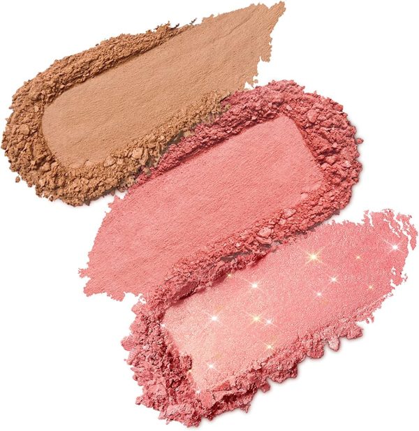 ⁦KIKO Milano Multi Finish Trio Blush & Bronzer Palette 01 | Face Palette With 1 Bronzer And 2 Blushes In Matte And Metallic Finishes⁩ - الصورة ⁦2⁩