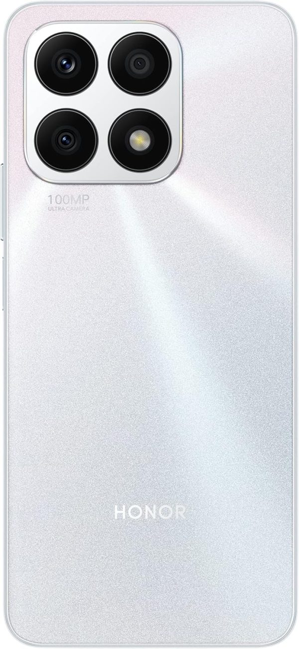 ⁦اونر هاتف ذكي X8a ثنائي شرائح الاتصال بذاكرة روم 128GB - RAM 6GB غير مقفل من المصنع 4G تيتانيوم فضي - النسخة العالمية⁩ - الصورة ⁦2⁩