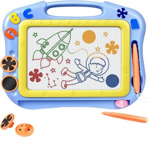 Magnetic Drawing Board for Erasable Sketch Doodle Board with Stamps - Kids Educational Doodle Toys for 2 3 4 5 Years Old Boys Girls