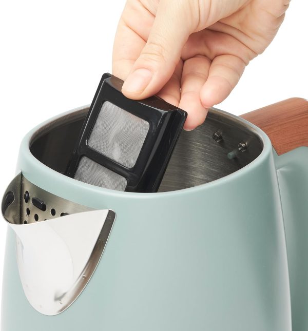 ⁦Haden Dorchester Temperature Control Kettle - 3000w Rapid Boil, Wood Effect Finish, 1.7litre - Green Stainless Steel Kettle - Overheat Protection - Digital Display⁩ - الصورة ⁦5⁩