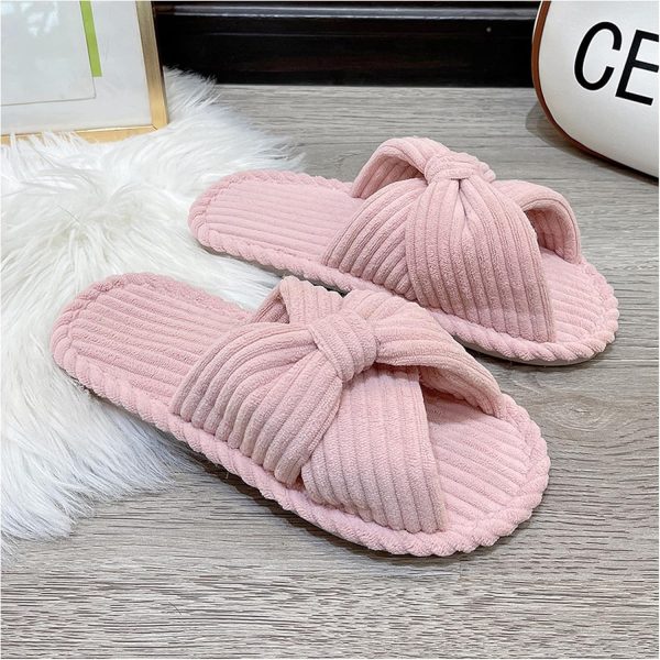 ⁦HAOLIHAO Women's Non-Slip Corduroy Indoor Slippers for Bedroom⁩ - الصورة ⁦4⁩