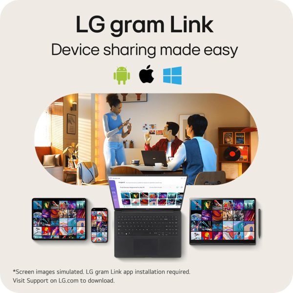 ⁦LG gram Pro 2 in1 16-Inch Lightweight and Versatile Laptop Intel Evo Edition - Intel Core Ultra 7 16GB RAM 1TB SSD - Black⁩ - الصورة ⁦12⁩
