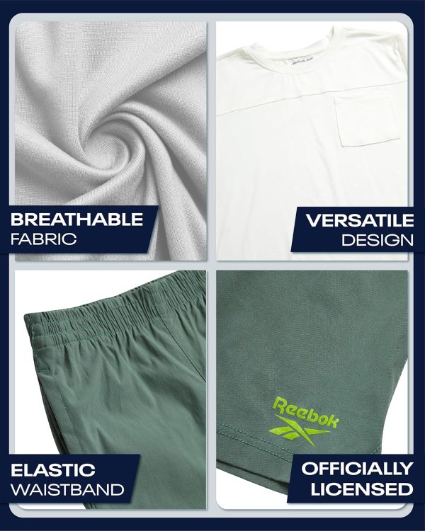 ⁦Reebok Boys Shorts Set 2 Piece Performance T-Shirt and Basketball Gym Shorts (8-12)⁩ - الصورة ⁦3⁩