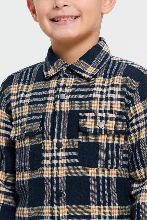 ⁦REDTAG Boys Assorted Check Sherpa Lining Long Sleeve Shirt⁩ - الصورة ⁦5⁩