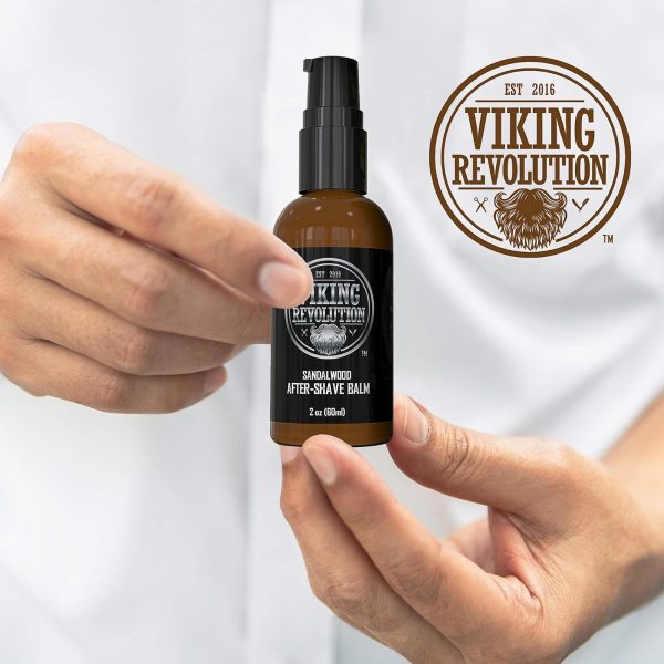⁦Viking Revolution Luxury After-Shave Balm - Premium After-Shave Lotion - Soothes and Moisturises Face After Shaving - Eliminates Razor Burn for A Silky Smooth Finish - Sandalwood Scent⁩ - الصورة ⁦2⁩