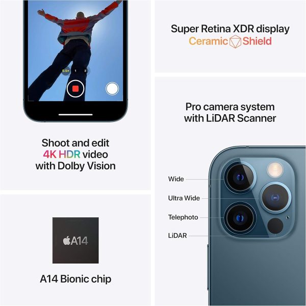 ⁦Apple iPhone 12 Pro (512GB) - Silver (Renewed)⁩ - الصورة ⁦4⁩