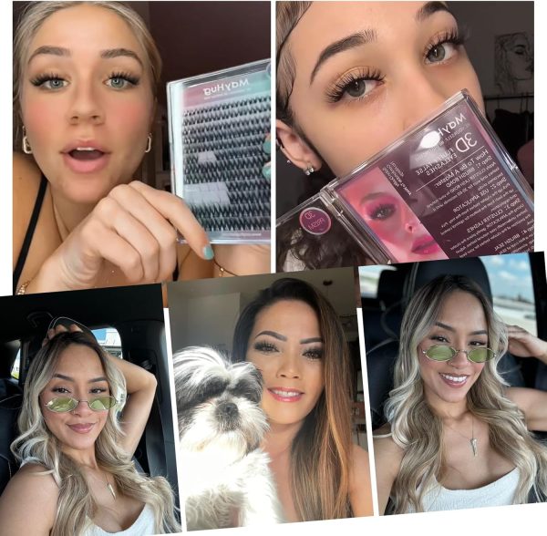 ⁦Mayhug 3D Cluster Lashes Fluffy Lashes 8-18MM Individual Eyelashes 144 Pcs DIY Eyelash Extensions at Home (Prism)⁩ - الصورة ⁦6⁩