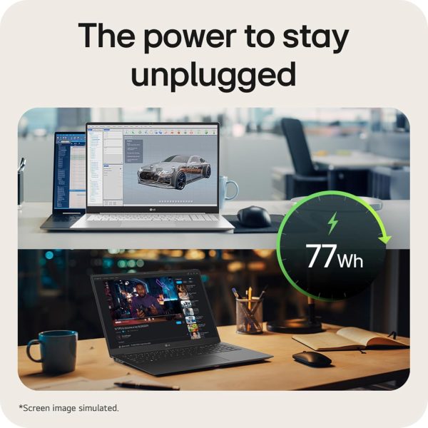⁦LG gram Pro 2 in1 16-Inch Lightweight and Versatile Laptop Intel Evo Edition - Intel Core Ultra 7 16GB RAM 1TB SSD - Black⁩ - الصورة ⁦6⁩
