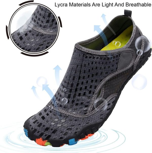 ⁦L-RUN Water Shoes Mens Womens Outdoor Quick Dry Aqua Barefoot Beach Shoes for Swim Surf Diving Summer Water Sports⁩ - الصورة ⁦4⁩