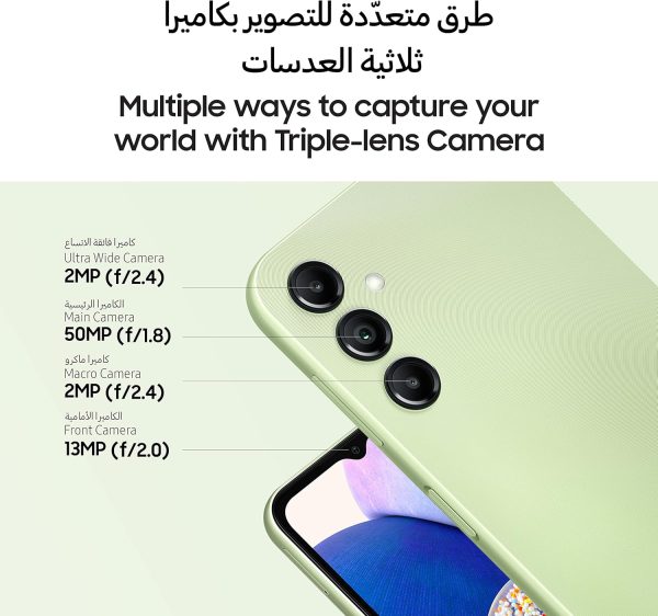 ⁦جوال سامسونج جالكسي A14 5G ثنائي شرائح الاتصال مع ذاكرة تخزين 128GB و4 GB ذاكرة RAM هاتف ذكي بنظام تشغيل اندرويد، إصدار المملكة العربية السعودية، لون أسود⁩ - الصورة ⁦4⁩