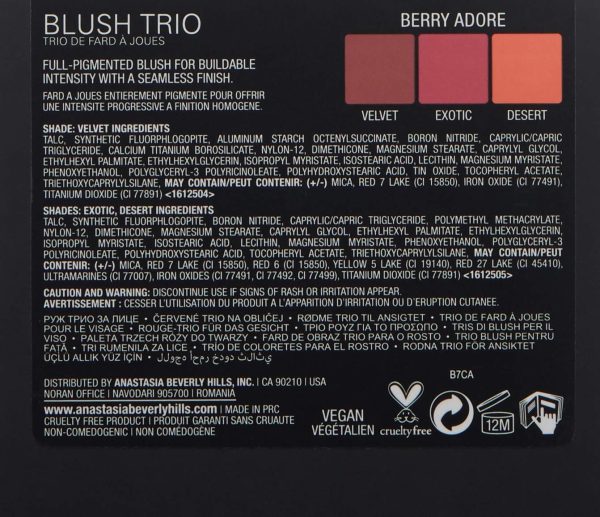 ⁦Anastasia Beverly Hills Blush Trio - Berry Adore for Women 0.11 oz Blush, White⁩ - الصورة ⁦3⁩