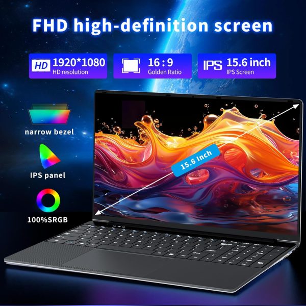 ⁦KUU 15.6 inch Laptop Computer, Core i5 Processor Laptop,Gaming laptops,up to3.60 GHz,16 GB RAM 512 GB SSD Storage, Supports 180 Angle Opening,Full HD IPS Display,⁩ - الصورة ⁦3⁩