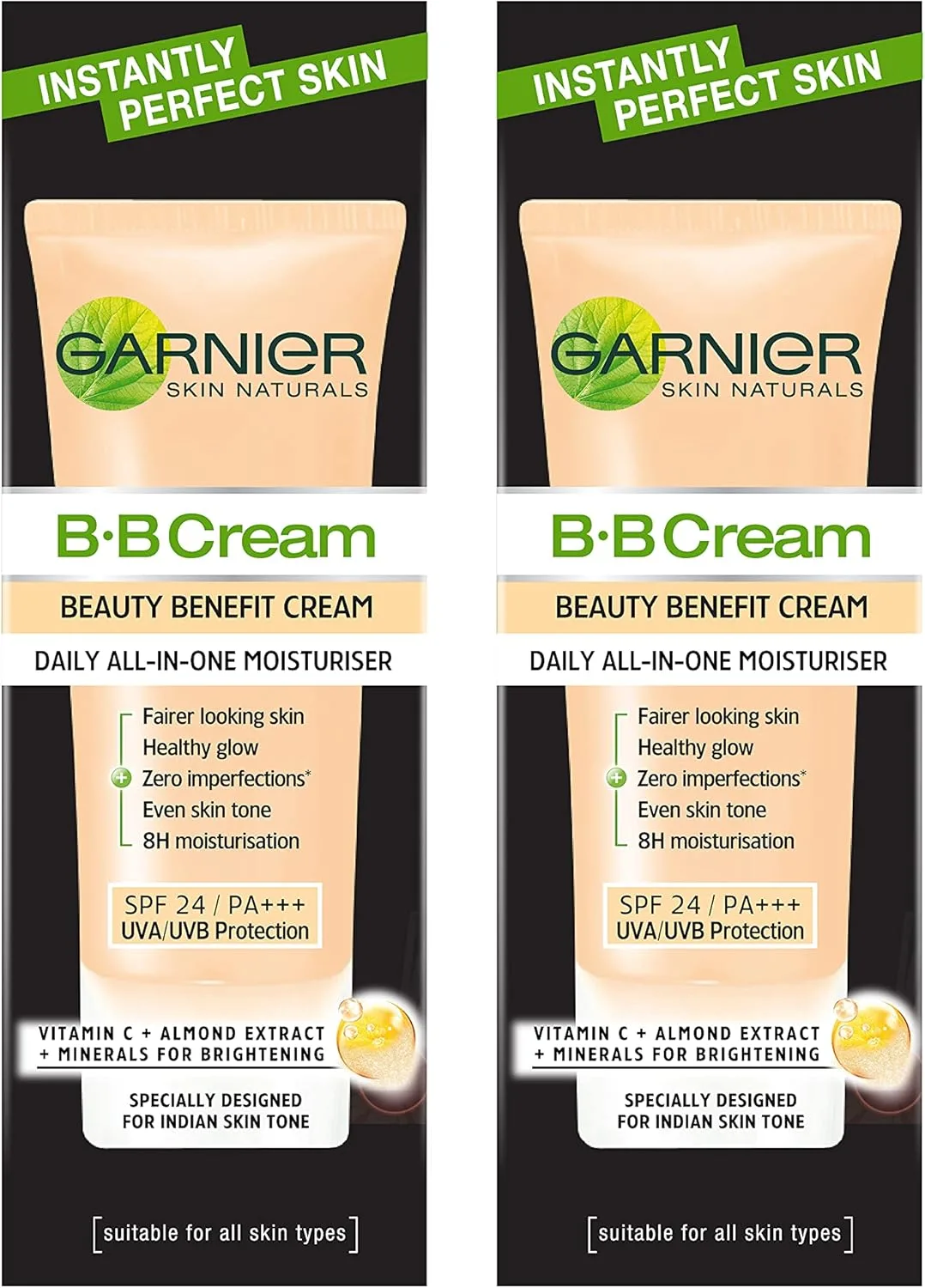 Garnier Skin Naturals, B.B. Cream, Moisturising & Brightening, Bright Complete Vitamin C, 2 x 30 g