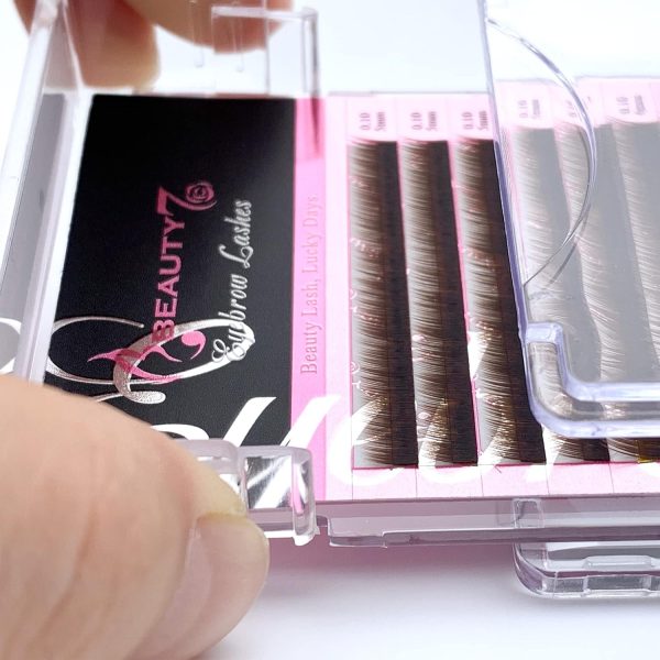 ⁦Beauty7 Individual Eyebrow Extensions 0.1mm Thickness Mixed Length 5mm-8mm Color Brown⁩ - الصورة ⁦3⁩
