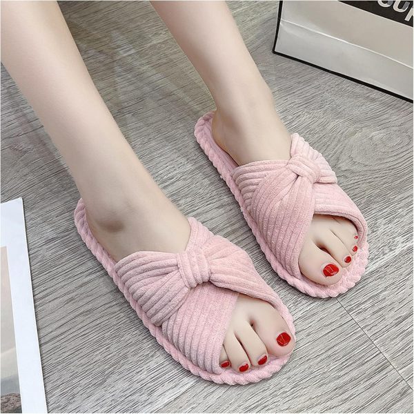 ⁦HAOLIHAO Women's Non-Slip Corduroy Indoor Slippers for Bedroom⁩ - الصورة ⁦6⁩