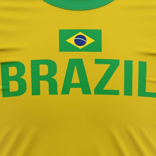 ⁦Brasil Flag Mens T Shirt, Brazil Football Supporters, Brazilian Fans Gift idea for Him, Brazil Country Flag Top, Yellow and Green Football Tee⁩ - الصورة ⁦7⁩