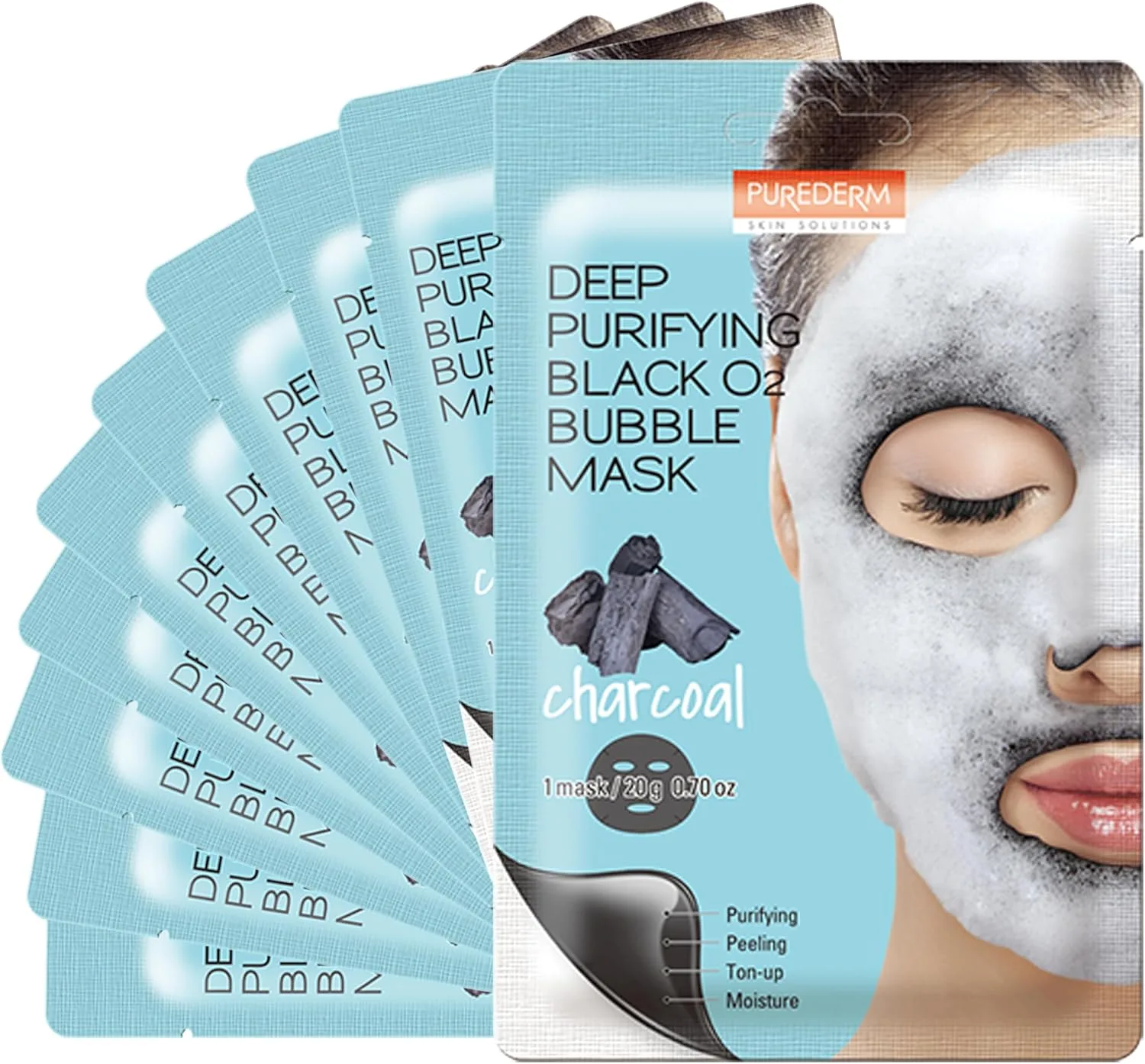 Purederm Deep Purifying Black O2 Bubble Mask Charcool