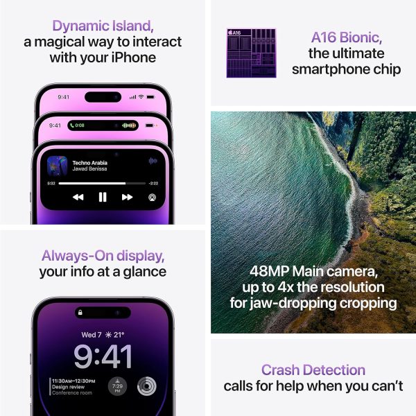 ⁦ابل موبايل ايفون 14 برو ماكس 5G 512 جيجابايت - ذهبي (مجدد)⁩ - الصورة ⁦5⁩