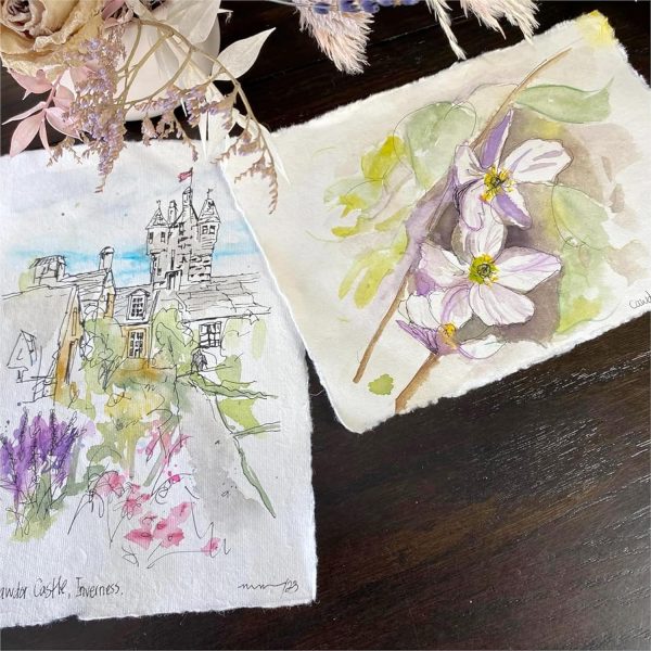 ⁦Handmade A4 Cream Mixed Media Paper with Deckle Edge - 21x30 cm - 150 GSM - Colored Cold Press Textured Paper Made with Recycled Cotton for Invitations, Crafts, Writers, Watercolor-50 Sheets⁩ - الصورة ⁦5⁩
