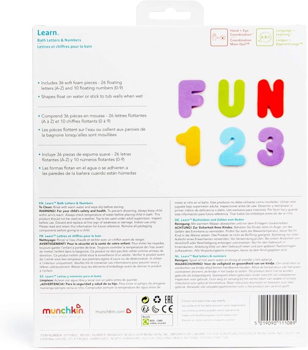 ⁦Munchkin Letters and Numbers Bath Toys, 36 Count⁩ - الصورة ⁦8⁩