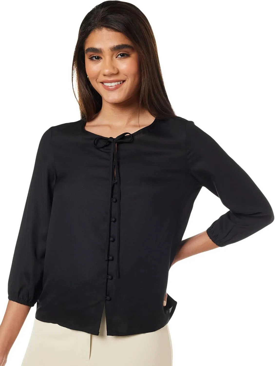 Amazon Brand Symbol Womens Solid Regular Fit Top jpg