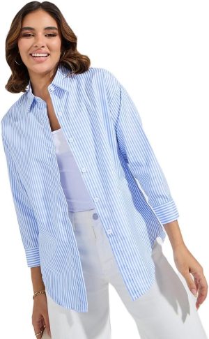 Styli Womene Oversized Basic Shirt With Button Placket