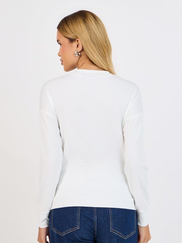 ⁦Styli Women Side Button Detail Wrap Front Knit Top⁩ - الصورة ⁦4⁩