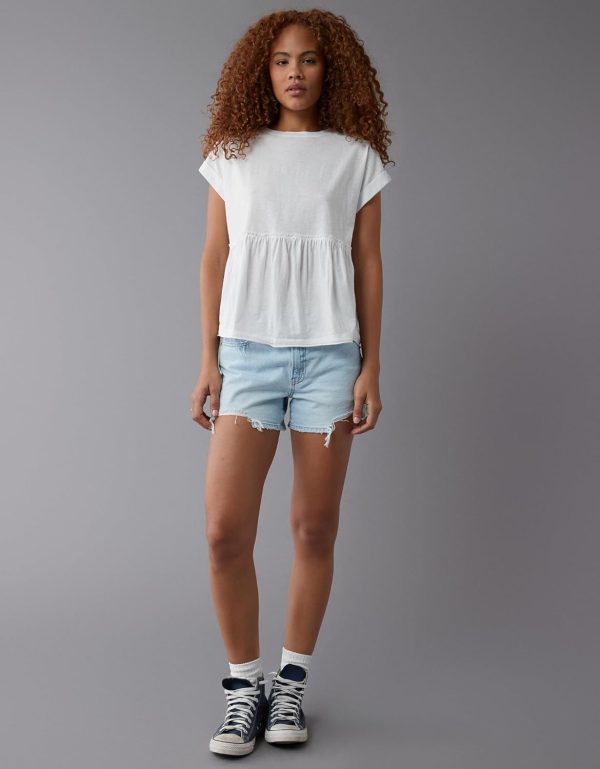 ⁦American Eagle Women Oversized Tie Back T-Shirt⁩ - الصورة ⁦2⁩