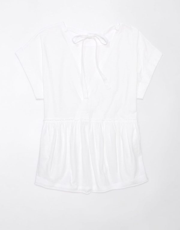 ⁦American Eagle Women Oversized Tie Back T-Shirt⁩ - الصورة ⁦3⁩