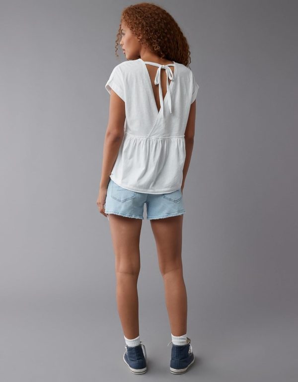 ⁦American Eagle Women Oversized Tie Back T-Shirt⁩ - الصورة ⁦5⁩