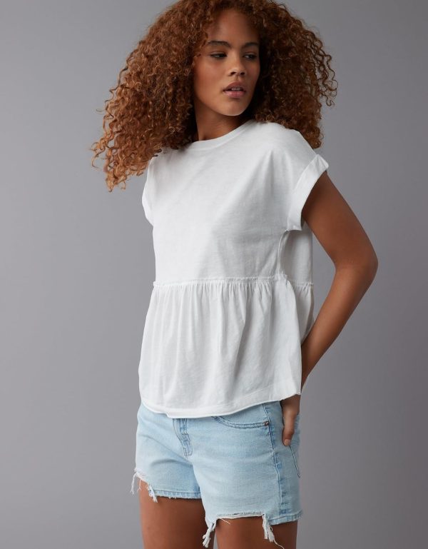 ⁦American Eagle Women Oversized Tie Back T-Shirt⁩ - الصورة ⁦6⁩