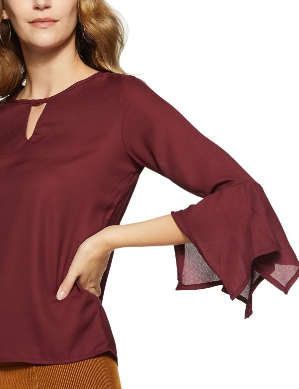 ⁦Krave Women's Solid Regular Top⁩ - الصورة ⁦4⁩