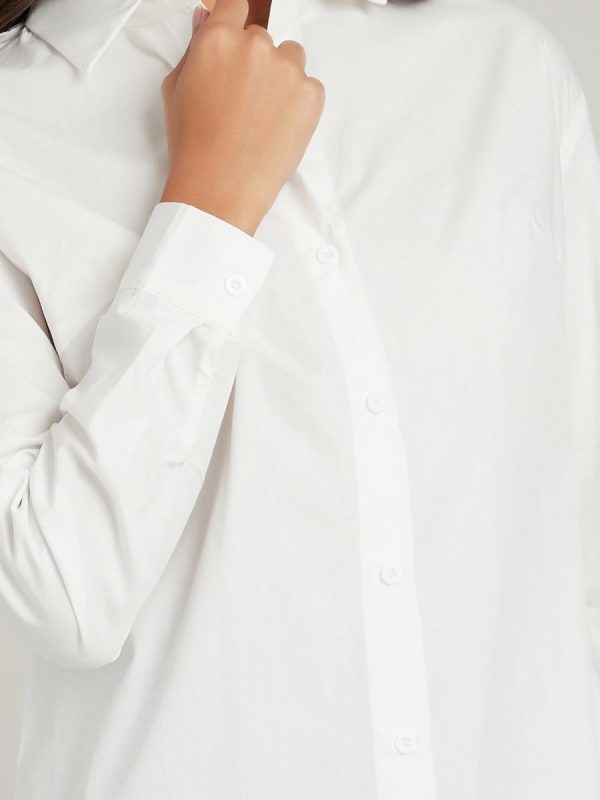 ⁦Styli Women Long Sleeves Classic Regular Length Poplin Shirt⁩ - الصورة ⁦5⁩