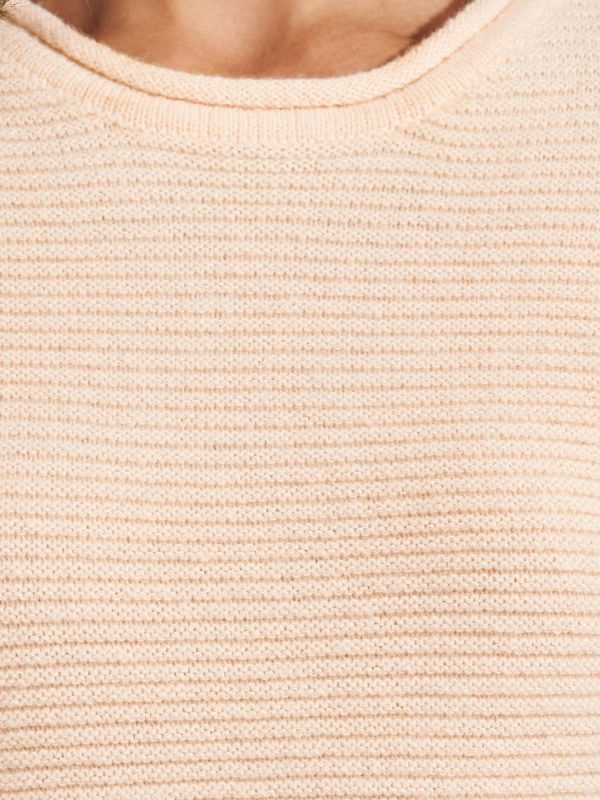 ⁦Styli Womene Textured Knit Top With Short Sleeves⁩ - الصورة ⁦4⁩