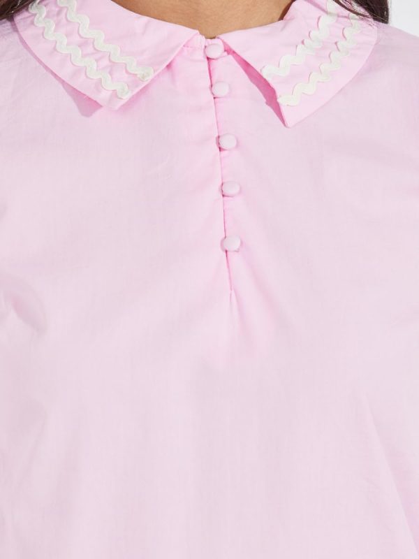 ⁦Styli Womene Contrast Trim Detail Shirt With Half Placket⁩ - الصورة ⁦5⁩