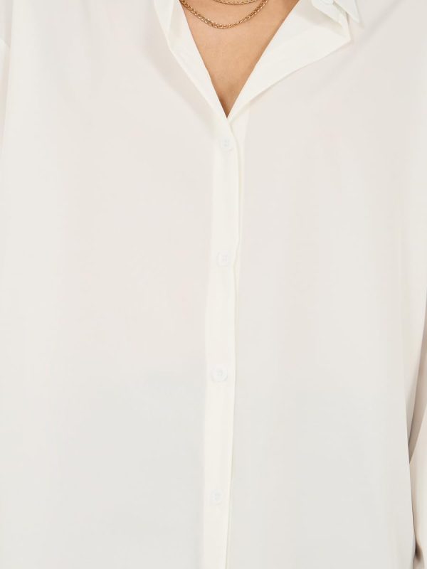 ⁦Styli Women's Solid Long Sleeve Loose Fit Shirt⁩ - الصورة ⁦4⁩