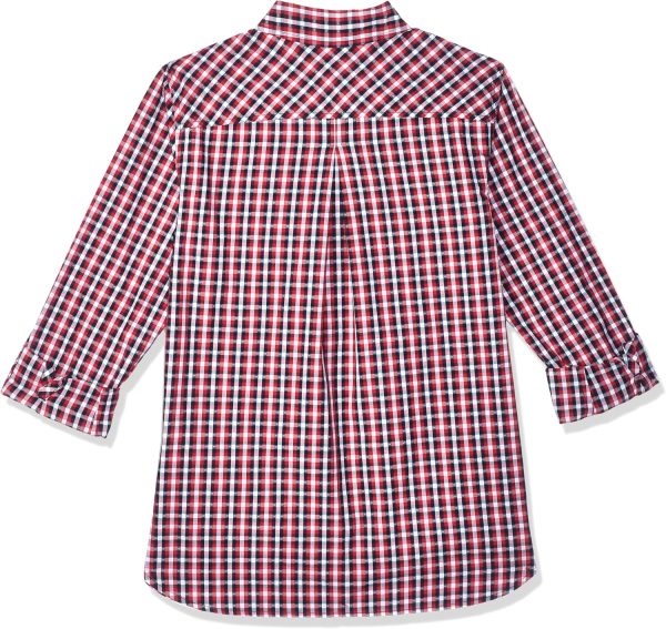 ⁦Tommy Hilfiger Women's Blouse Casual Check Roll Tab Long Sleeve⁩ - الصورة ⁦2⁩