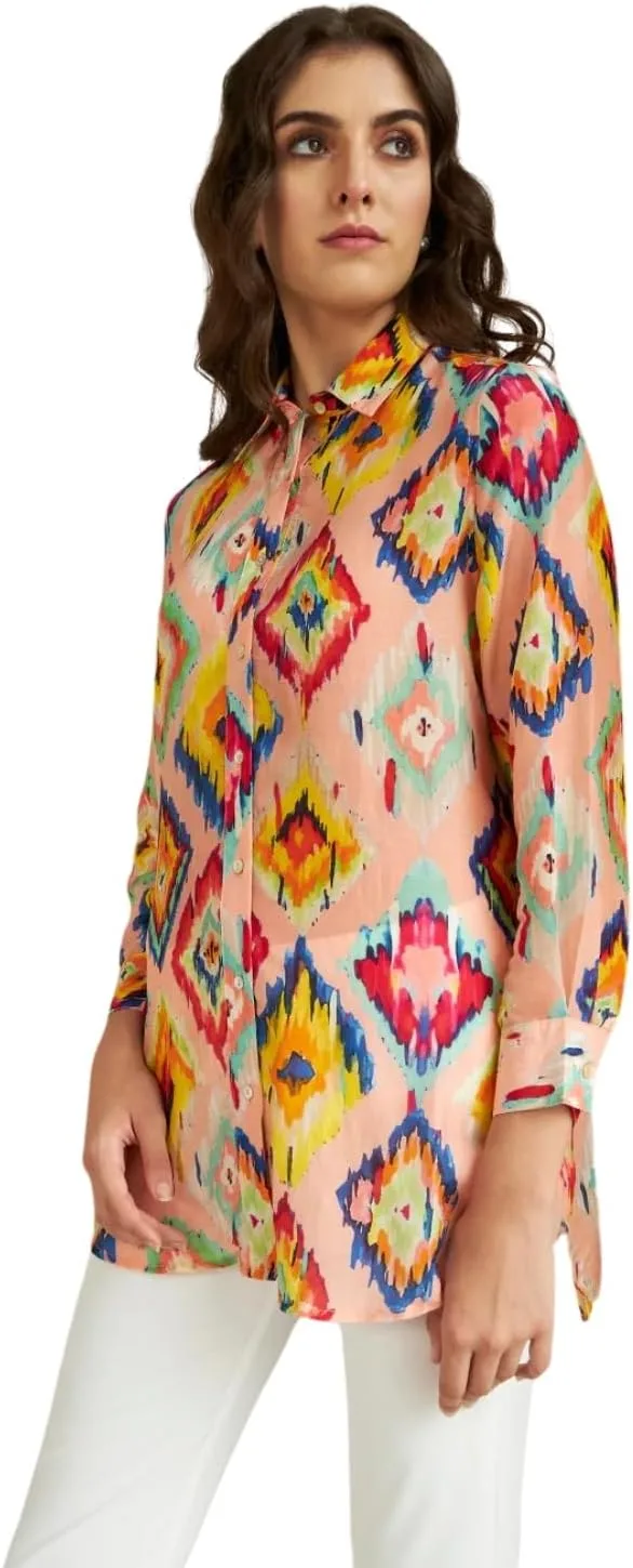 1752536051 Leriya Fashion Womens Rayon Ikat Printed Casual Shirt Tops for jpg