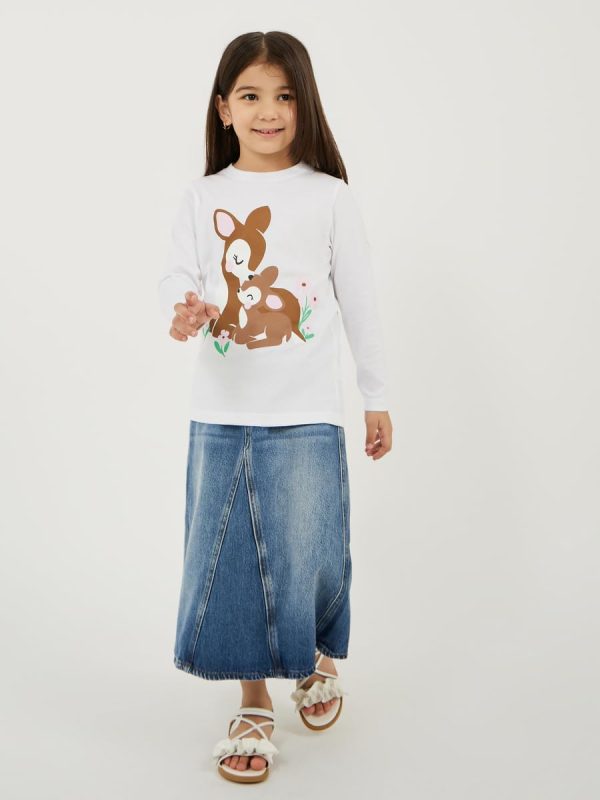 ⁦Styli Girls Graphic Print Long Sleeve T-Shirt⁩ - الصورة ⁦3⁩