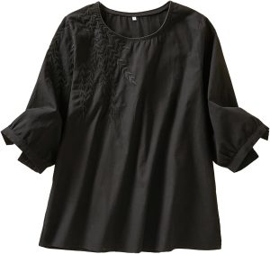 Women's Boho Embroidered Blouse, Coruja Mexican Bohemian Style Tops, Half Sleeve, Loose, Round Neck, Cotton Shirt, Plus Size Casual Tee Blouse