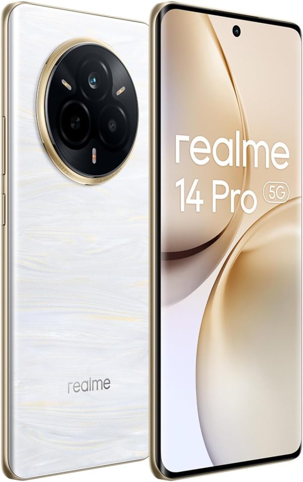 ⁦Realme 14 Pro Dual-SIM 256GB ROM + 8GB RAM (GSM Only | No CDMA) Factory Unlocked 5G Smartphone (Pearl White) - International Version⁩ - الصورة ⁦3⁩