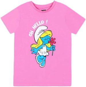 TRUCARE Girls Smurfs Kids Girls Short Sleeves T-Shirt Western (pack of 1)