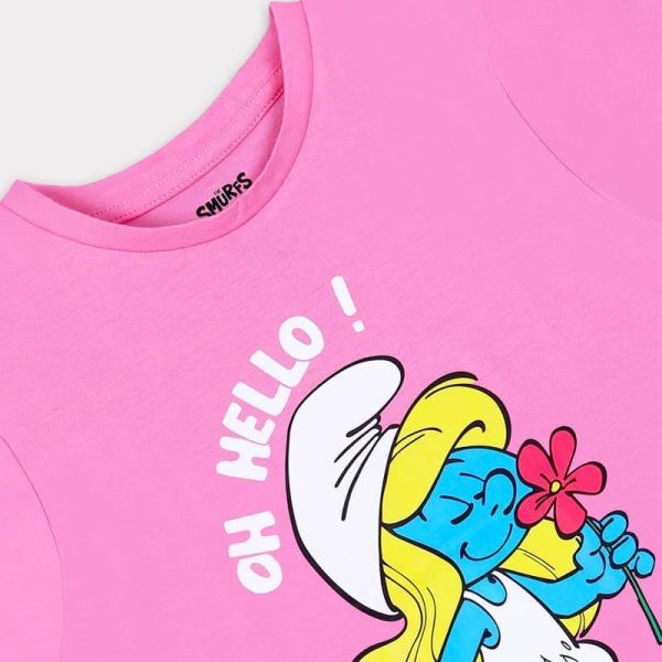 ⁦TRUCARE Girls Smurfs Kids Girls Short Sleeves T-Shirt Western (pack of 1)⁩ - الصورة ⁦4⁩