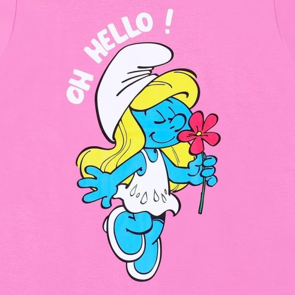 ⁦TRUCARE Girls Smurfs Kids Girls Short Sleeves T-Shirt Western (pack of 1)⁩ - الصورة ⁦5⁩