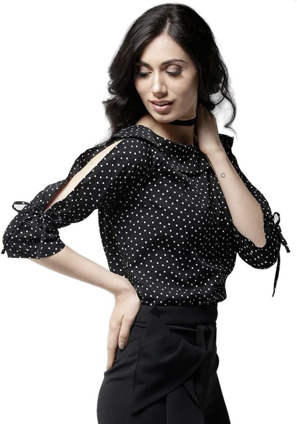 ⁦Krave Women's Polka dot Regular Top⁩ - الصورة ⁦4⁩