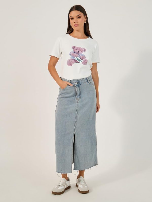 ⁦Styli Women's Short Sleeve Graphic Printed T-Shirt⁩ - الصورة ⁦4⁩