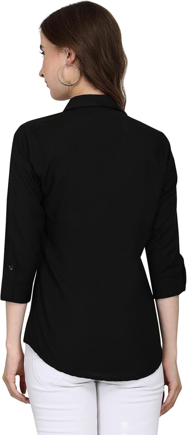 ⁦Leriya Fashion Women Rayon V-Neck Top for Women (LF_W1163-M)⁩ - الصورة ⁦2⁩