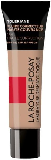 La Roche-Posay Toleriane Liquid Makeup for Sensitive Skin, High Coverage of Imperfections, Stains and Scars, Correction with Neurosensine, Shade 8, 30ml